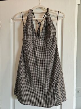 2 For $25🎊 Holister Gingham Halter Tie Dress - Brown and White
